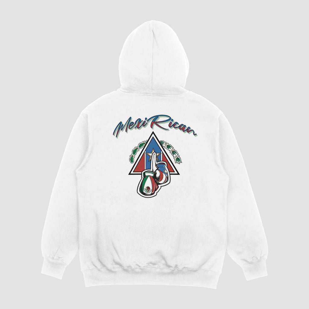 Mexi-rican Hoodie White boxing Gloves 0006